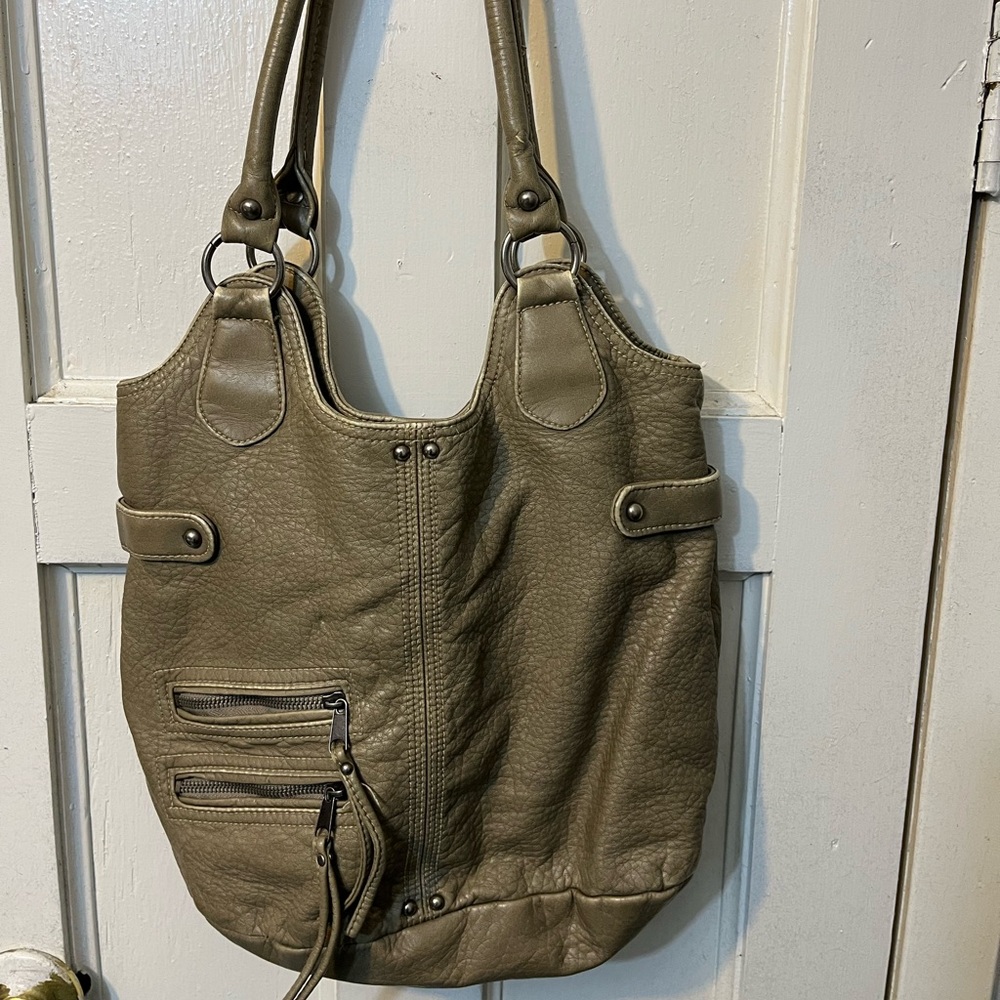 Ladies Greenish brown Leather Shoulder Bag by Sparrow True preloved Fashion